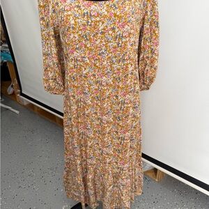 SO Multicolor Floral Long Sleeve Dress